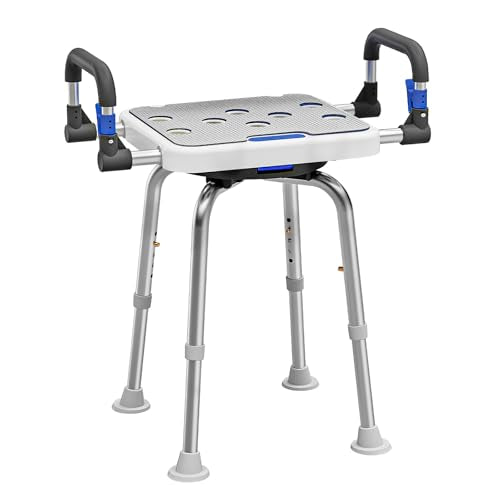 Shower Chair with Arms and Back Heavy Duty 500 lbs for Seniors Elderly Disabled or Bariatric Adults Bench Seat for Inside Shower Stall and Bathroom Bath Tub Seats
