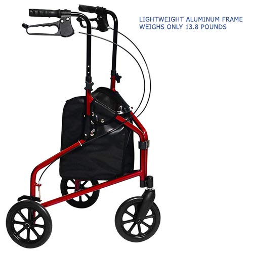 Lumex 3 Wheel Cruiser - Lightweight & Narrow Three Wheel Walkers for Seniors & Tight Spaces