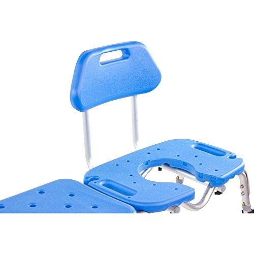 Platinum Health Bath Transfer Bench with Cutout Shower Seat, Deluxe All-Access Chair for Tub and Shower Transfers, Raised Toilet Seat for Seniors and Elderly, Adjustable Height, Includes Insert, Blue