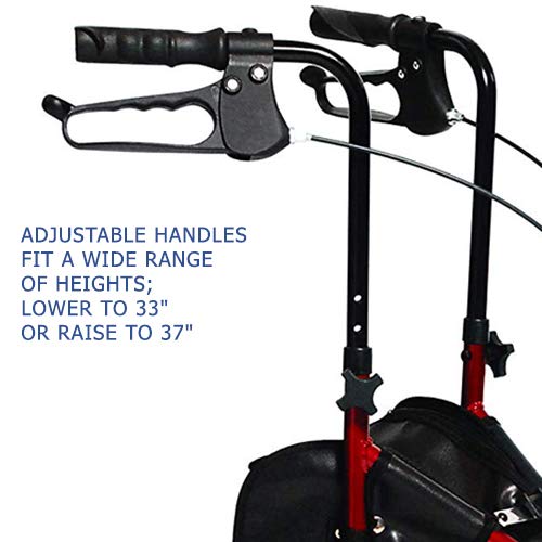 Lumex 3 Wheel Cruiser - Lightweight & Narrow Three Wheel Walkers for Seniors & Tight Spaces