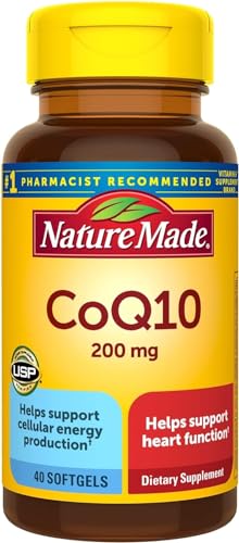 Nature Made CoQ10 200mg, Dietary Supplement for Heart Health Support, 80 Softgels, 80 Day Supply