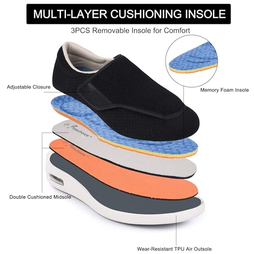 SPR&JOY Diabetic Shoes for Women – Comfortable & Supportive Footwear for Swollen Feet & Edema