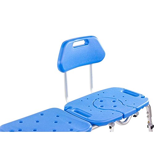 Platinum Health Bath Transfer Bench with Cutout Shower Seat, Deluxe All-Access Chair for Tub and Shower Transfers, Raised Toilet Seat for Seniors and Elderly, Adjustable Height, Includes Insert, Blue