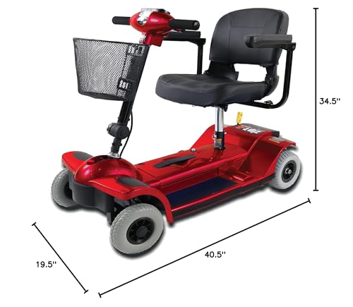 Zip’r Traveler Xtra 4 Wheel Spacious Long Range Mobility Scooter - Folding Motorized Wheelchair - Mobility Scooter for Adults, Travel, Seniors, Elderly - Mobility Scooters -