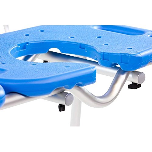 Platinum Health Bath Transfer Bench with Cutout Shower Seat, Deluxe All-Access Chair for Tub and Shower Transfers, Raised Toilet Seat for Seniors and Elderly, Adjustable Height, Includes Insert, Blue
