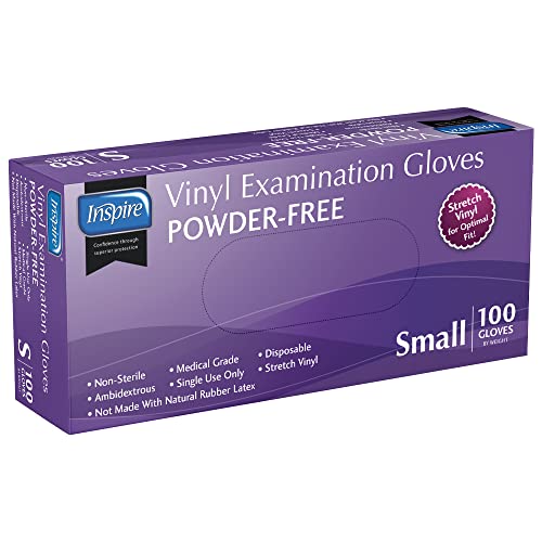 Inspire Stretch Vinyl Exam Gloves | THE ORIGINAL Quality Disposable Latex Free Medical Glove Cleaning Cooking Food Service Labs Healthcare and Household, Large 1000 Count