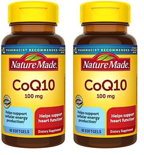 Nature Made CoQ10 100mg, Dietary Supplement for Heart Health Support, 40 Softgels, 40 Day Supply