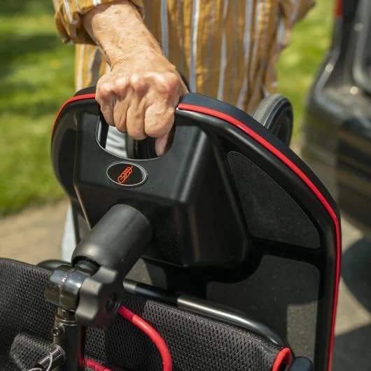 FeatherMobility - Black 4 Wheel Mobility Scooter 37 lb Frame - Long Range Battery, Compact Fold for Travel, with Arm Rests, and Basket - 265 lb Capacity