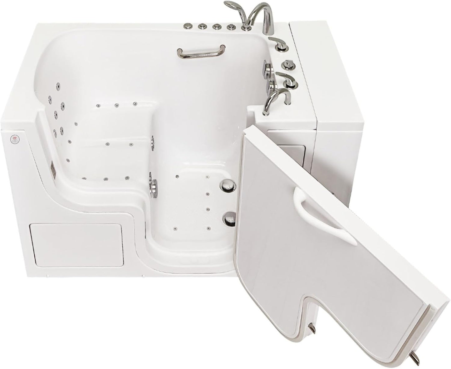 Ella Wheelchair Transfer 30"x52" Acrylic Air & Hydro Massage & Heated Seat Walk-In Bathtub – Accessible, Therapeutic, and Luxurious Bathing Solution