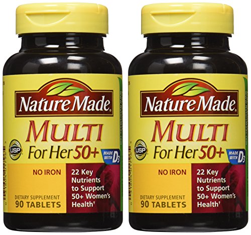 Nature Made Multivitamin For Her 50+ with No Iron – Comprehensive Daily Nutritional Support