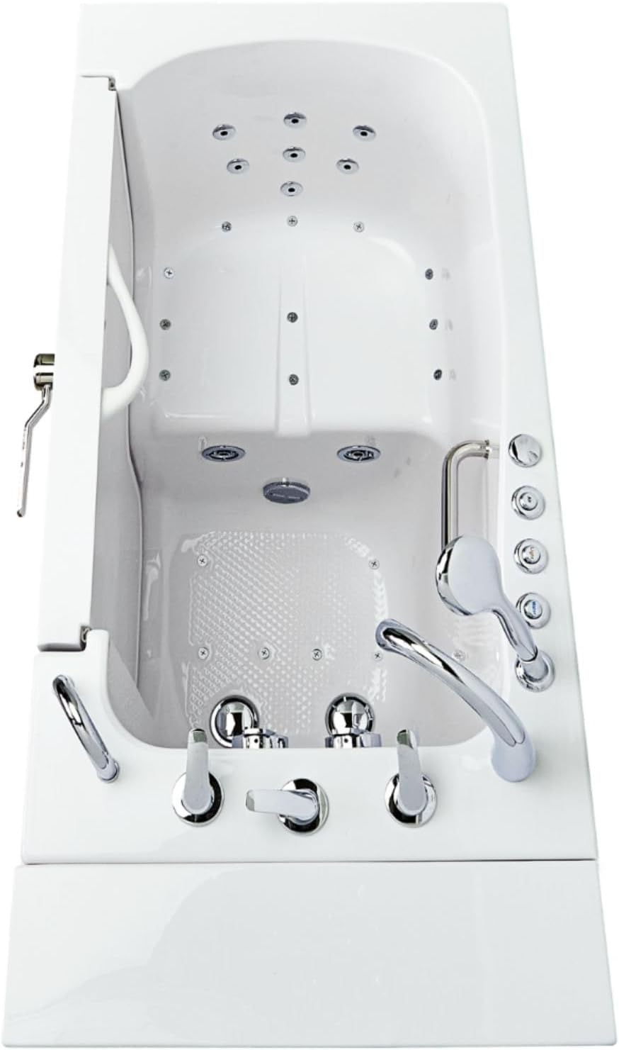 Ella Wheelchair Transfer 30"x52" Acrylic Air & Hydro Massage & Heated Seat Walk-In Bathtub – Accessible, Therapeutic, and Luxurious Bathing Solution
