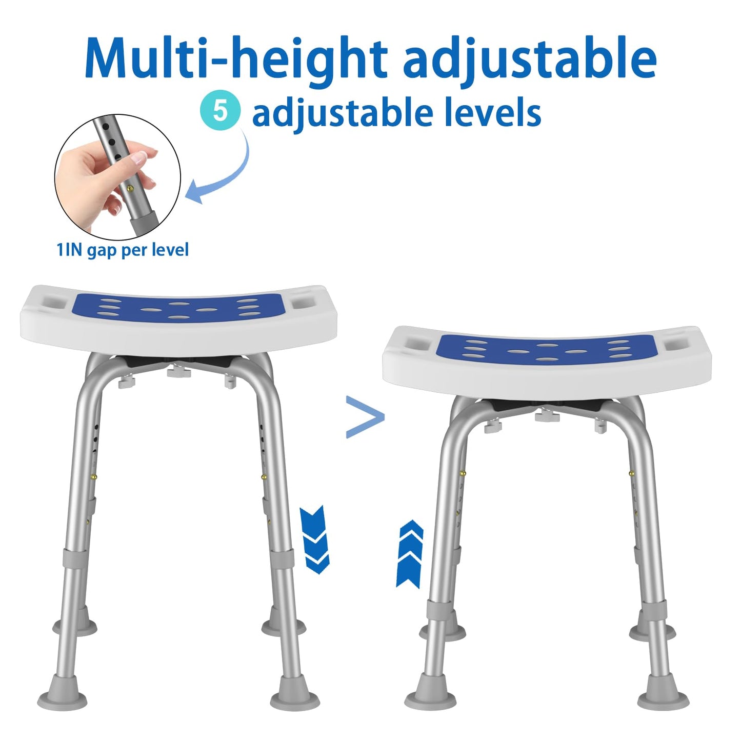 Swivel Shower Chair for Inside Shower, 360 Degree Rotating Seat, Small Shower Stool for Bathtub, Bath Chair for Elderly, Disabled, Adults (300lbs)