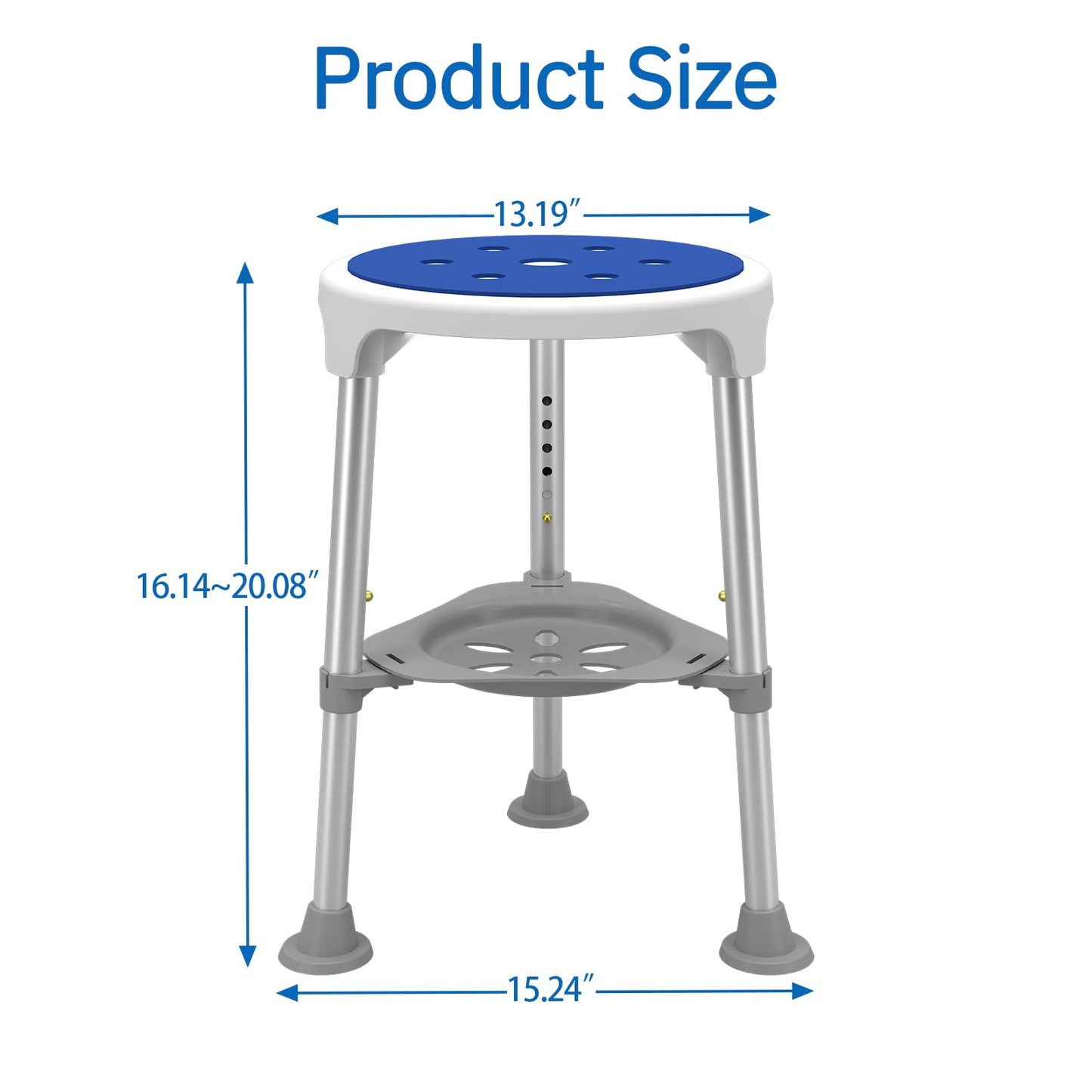 Swivel Shower Chair for Inside Shower, 360 Degree Rotating Seat, Small Shower Stool for Bathtub, Bath Chair for Elderly, Disabled, Adults (300lbs)