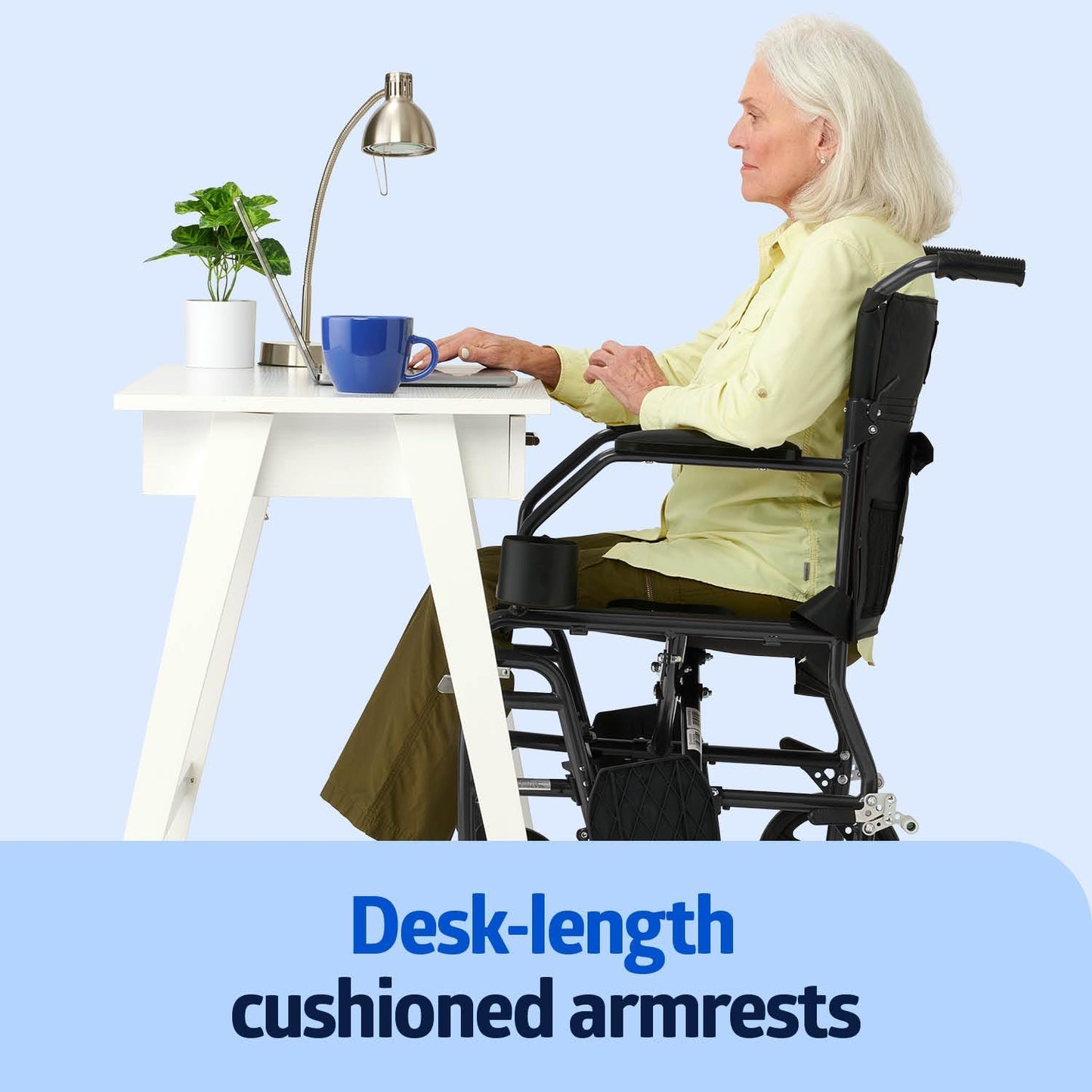 Medline Ultra Lightweight Transport Wheelchair for Adults – Foldable, Compact & Comfortable Mobility Solution