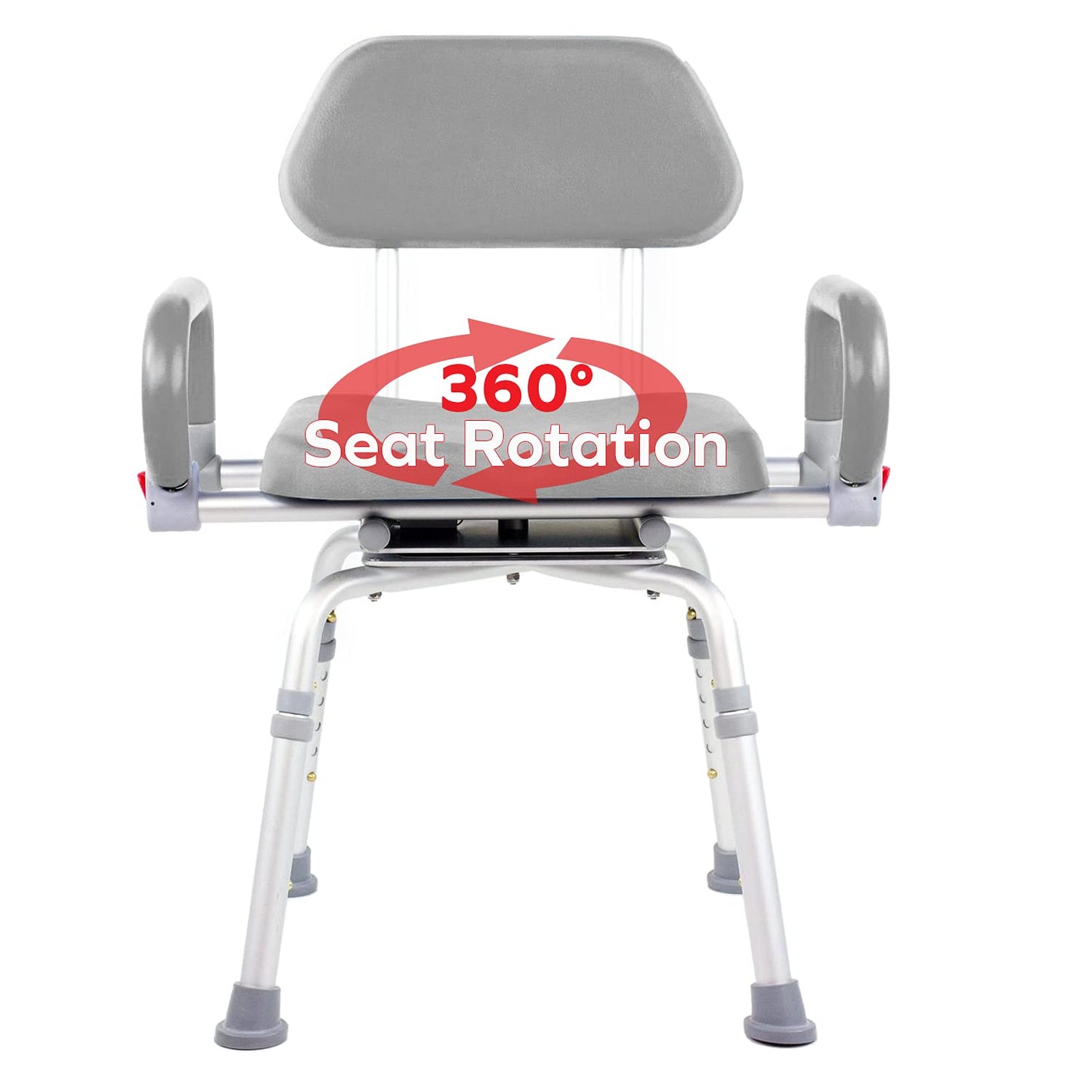 Revolution Pivoting Shower Chair for Bathtub, Adjustable Swivel Seat with Padded Back and Arms, Adjustable Space Saving Design for Tubs, Shower, for Elderly, Handicap & Seniors, Blue