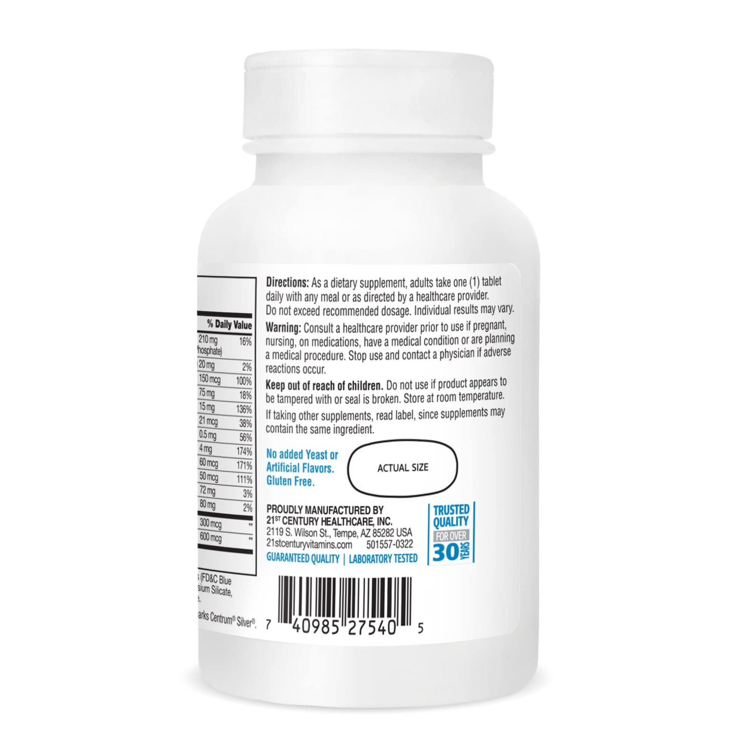 21st Century Sentry Senior Men 50Plus Tablets – Comprehensive Multivitamin & Multimineral Support