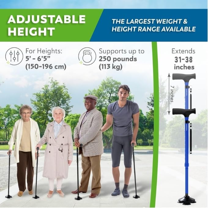 HONEYBULL Walking Cane for Men & Women – Foldable, Adjustable & Heavy-Duty Mobility Aid