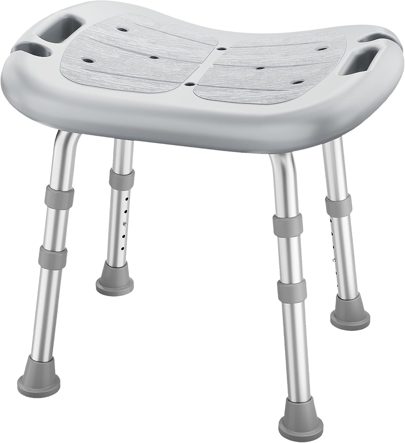 Shower Chair for Inside Shower, FSA/HSA Eligible, Adjustable Shower Stool with Strong Non-Slip Feet, 350 lbs Shower Seat for Inside Tub, Bench Bath Chair for Elderly and Disabled, Grey