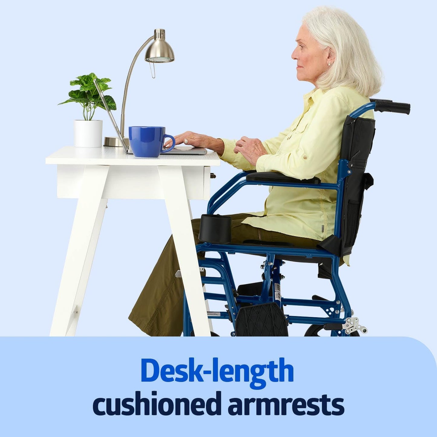 Medline Ultra Lightweight Transport Wheelchair for Adults – Foldable, Compact & Comfortable Mobility Solution