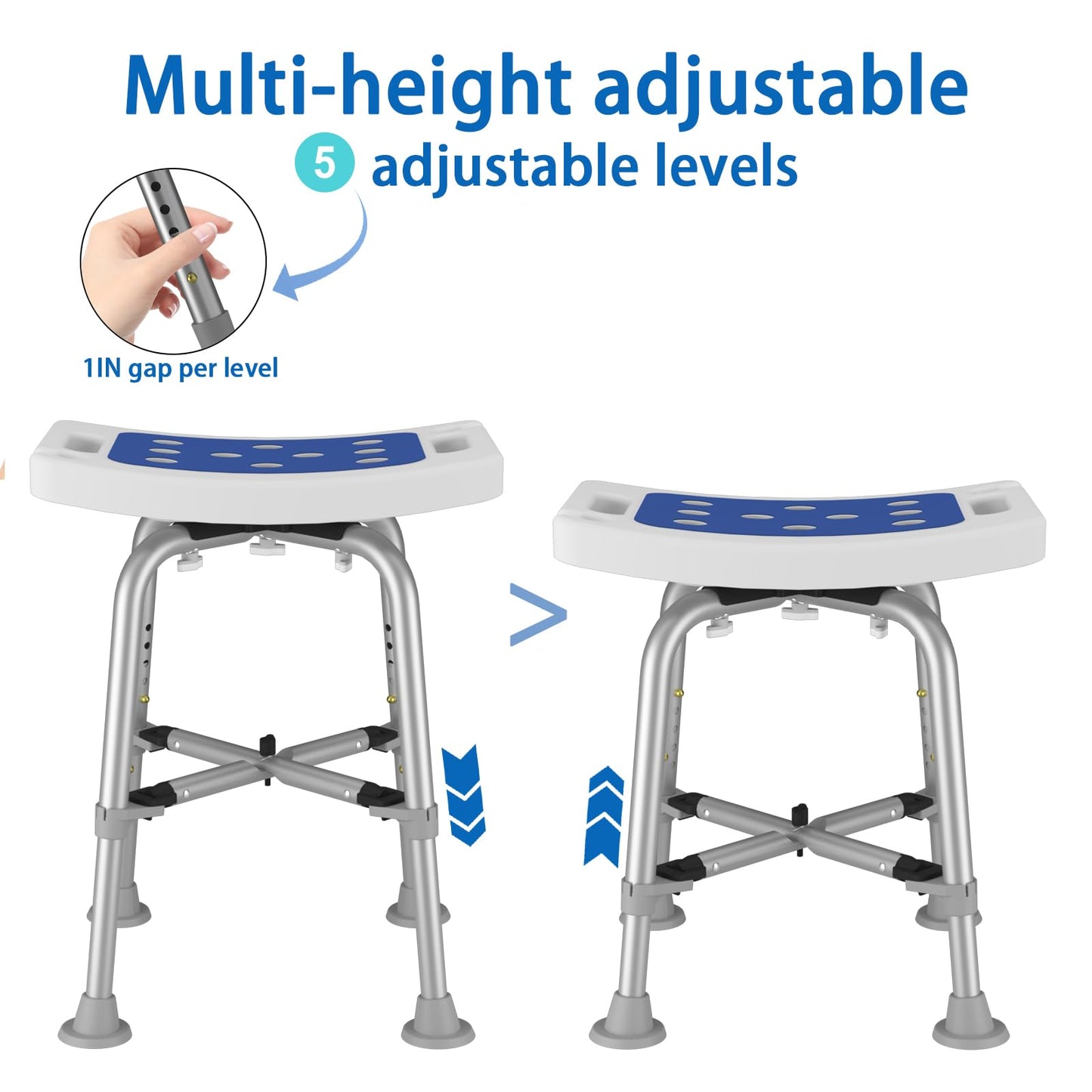 Swivel Shower Chair for Inside Shower, 360 Degree Rotating Seat, Small Shower Stool for Bathtub, Bath Chair for Elderly, Disabled, Adults (300lbs)