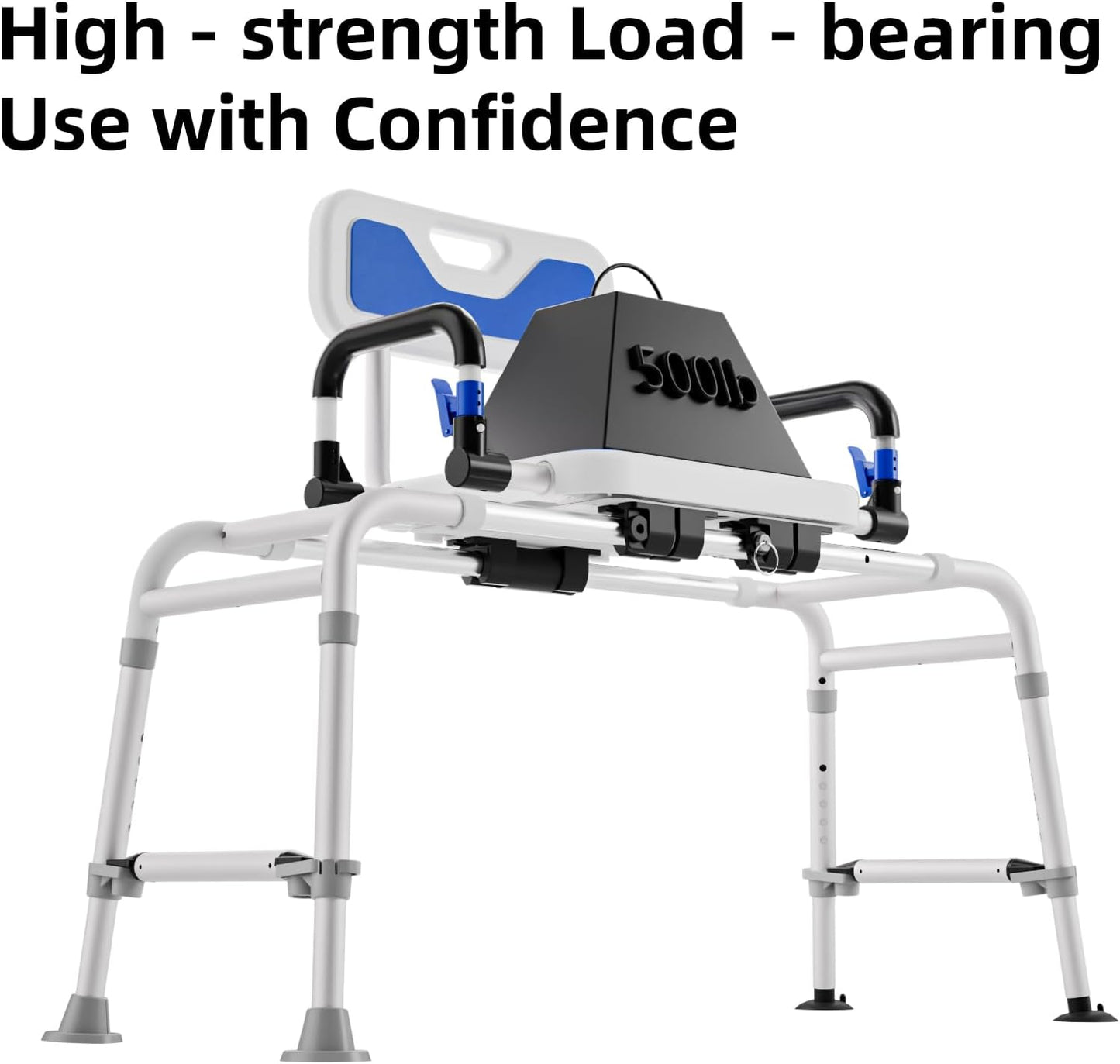 Sliding Shower Height Adjustable Transfer Bench with Arms ,Holds Weight Up to 500 Lbs,Transfer Bench Bathtub Shower Chair Shower Chair for Inside Shower for Elderly & Disabled