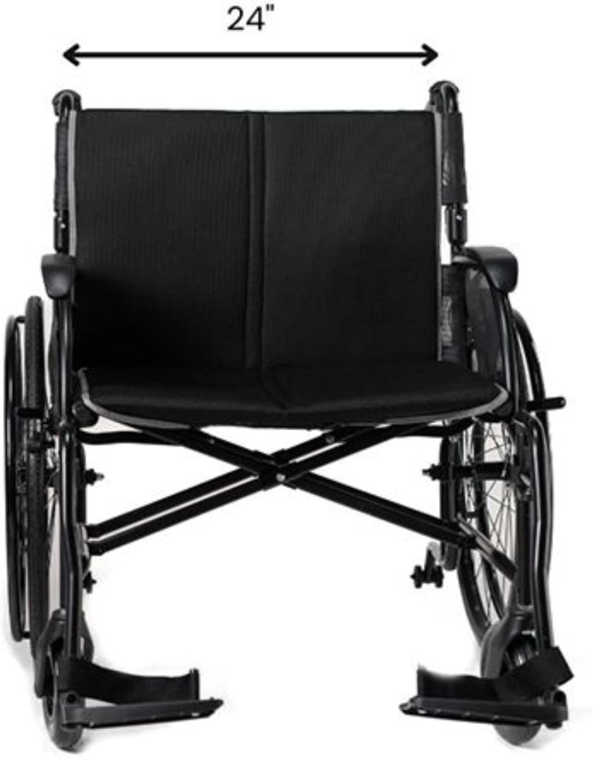 FeatherMobility - Black Lightweight HD Wheelchair 16 lbs - with Swingaway Legrests, Anti-tippers, and Quick Release Wheels - 450 lb Capacity