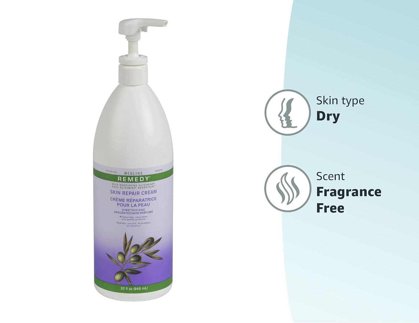 Medline Remedy Unscented Olivamine Skin Repair Cream and Body Lotion – Advanced Hydration & Skin Protection