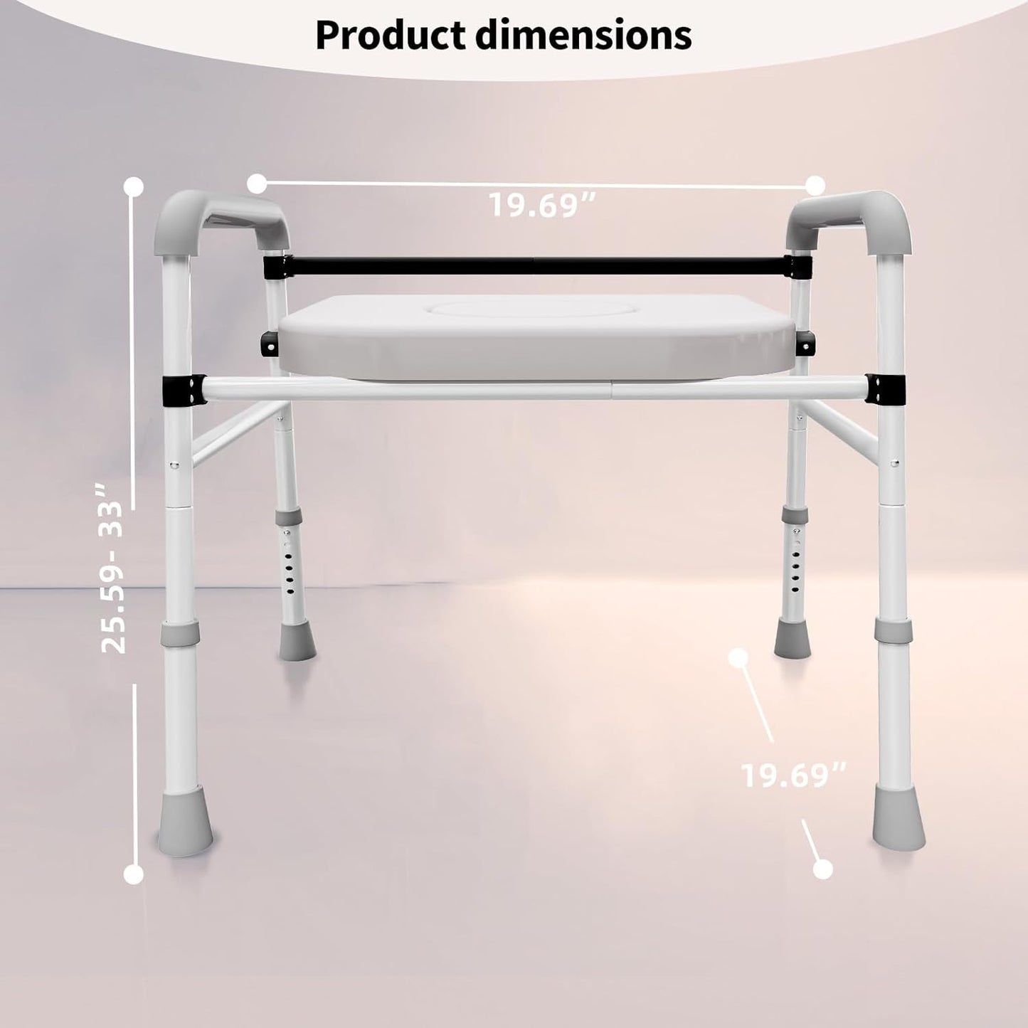 Elevated Portable Raised Handicap Toilet Seat High Risers for Seniors Elderly Adults with Handles Arms Over Toilet Handicapped Extender Lift Booster Elongated Seats Riser Potty Commode Chair Lifter