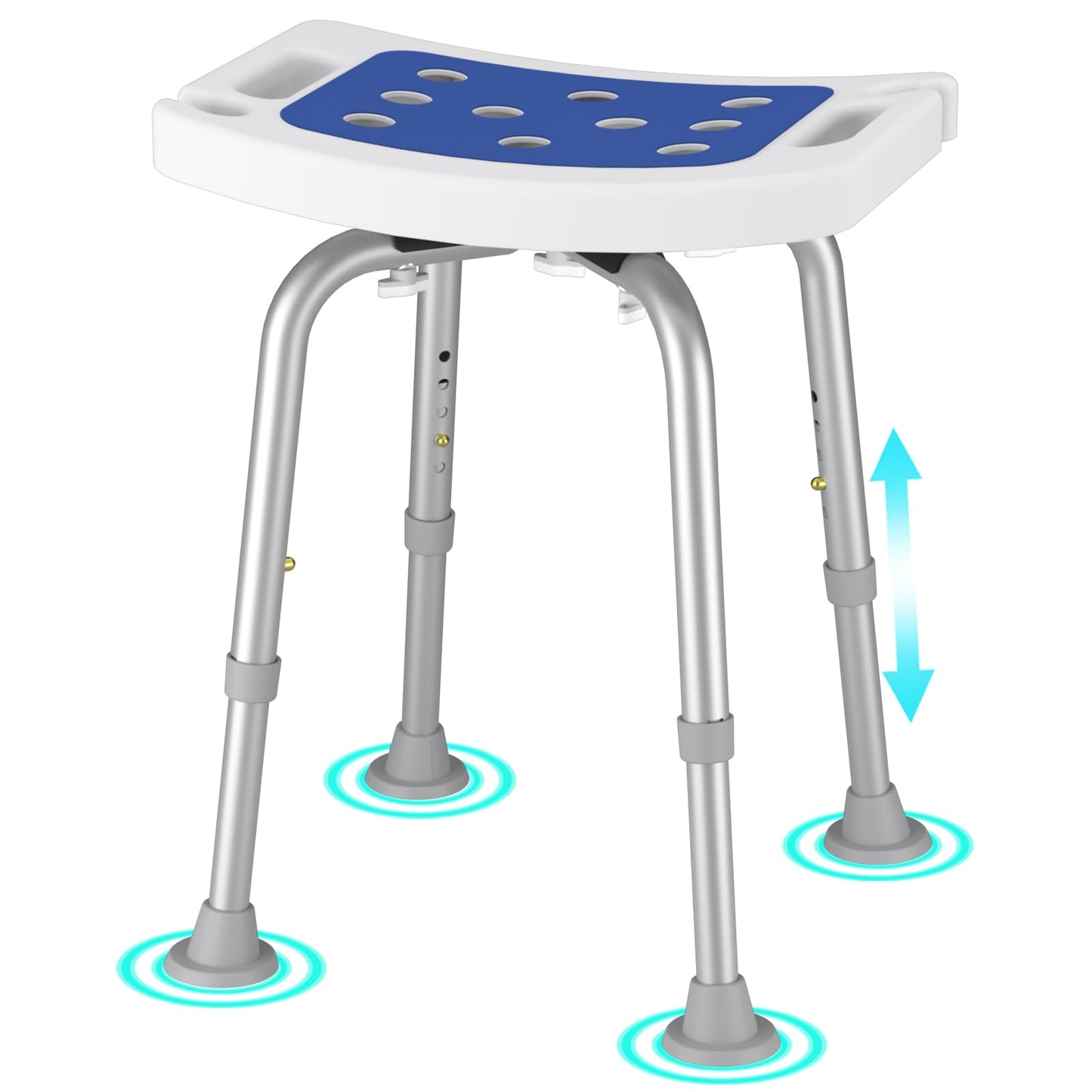 Shower Chair with Arms for Seniors Elderly Handicap Disabled Bariatric Adults Or Women Bench Seat for Inside Shower Stall and Bathroom Bath Tub Seats Adjustable Small Stool Heavy Duty Corner Chairs