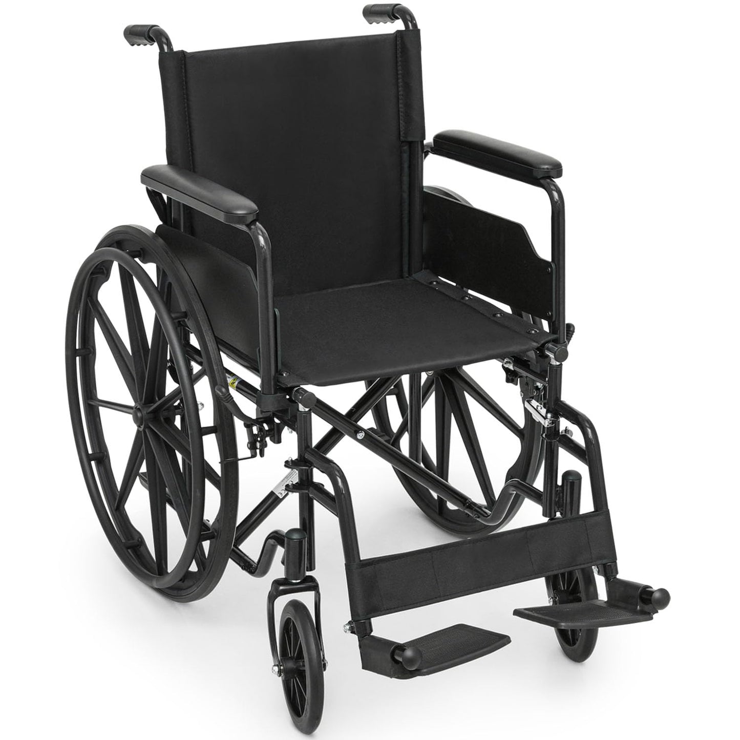 Wheelchair, Folding Transport Wheelchair with Swing-Away Foot Rest and Removable Flip Back Armrests, 18" Wide Seat for Adults Seniors Transfers, 300lbs, Black