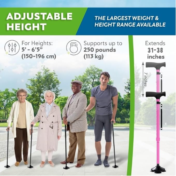 HONEYBULL Walking Cane for Men & Women – Foldable, Adjustable & Heavy-Duty Mobility Aid