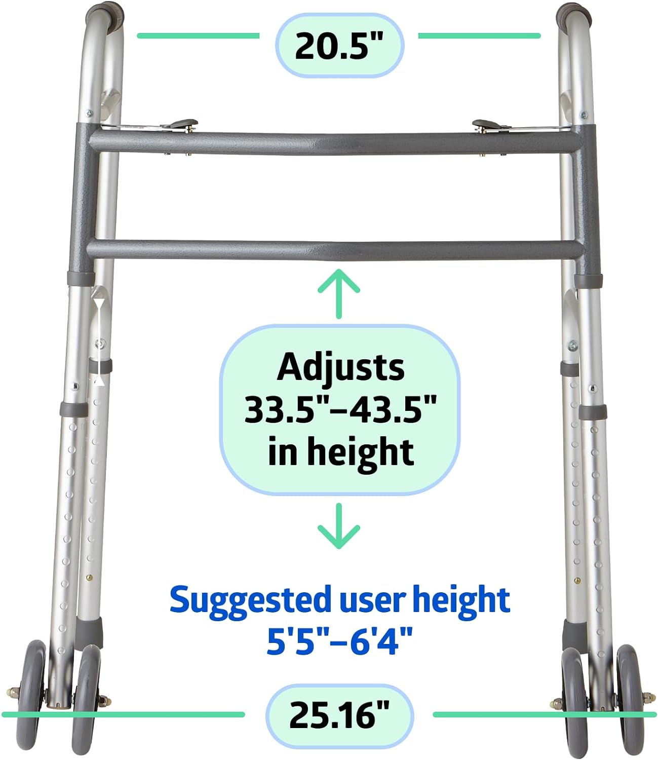 Medline Heavy-Duty Bariatric Folding Walker – Sturdy, Adjustable & Reliable Mobility Aid
