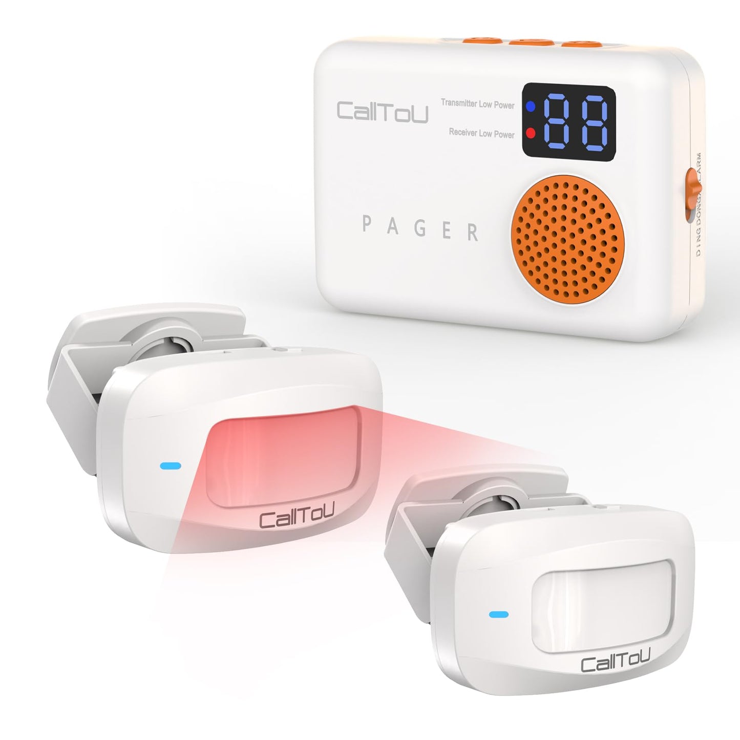 CallToU Bed Alarm for Elderly Adults Wireless Motion Sensor Alarm for Seniors Indoor Motion Detector for Dementia Caregiver Alarm&Fall Prevention System with Vibrate Digital Display Low Battery Remind