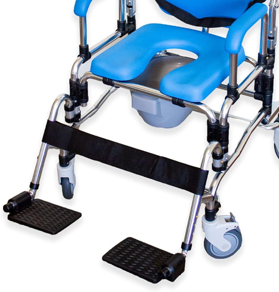Platinum Health Laguna Professional Reclining Shower Chair with Wheels, Institutional Quality Adjustable Tilting Commode Seat for Shower and Bathtub for Elderly & Disabled, Padded Seat, Back, Armrests