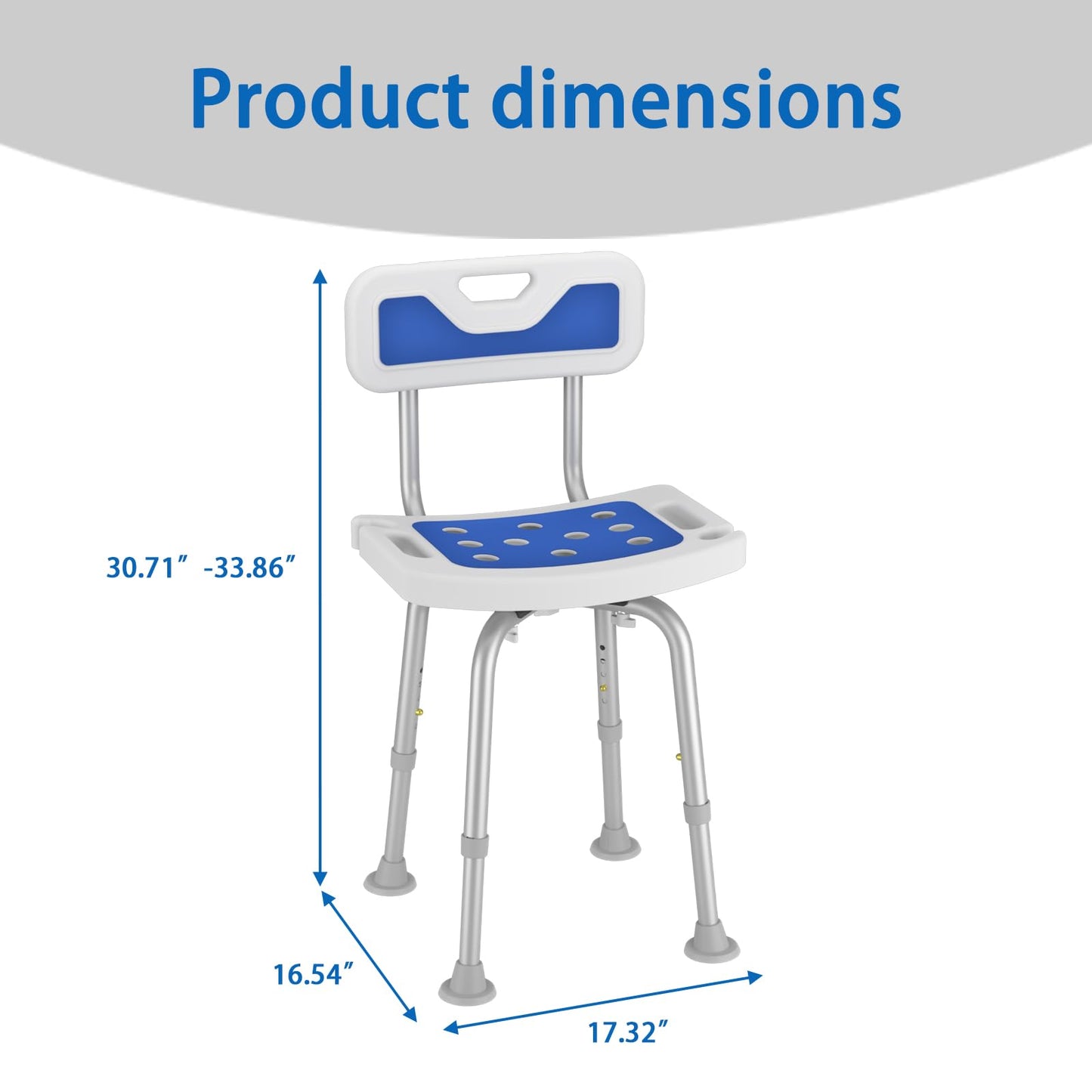 Swive Shower Chair with Arms and Back Heavy Duty 500 lbs for Seniors Elderly Disabled or Bariatric Adults Bench Seat for Inside Shower Stall and Bathroom Bath Tub Seats Adjustable Stool