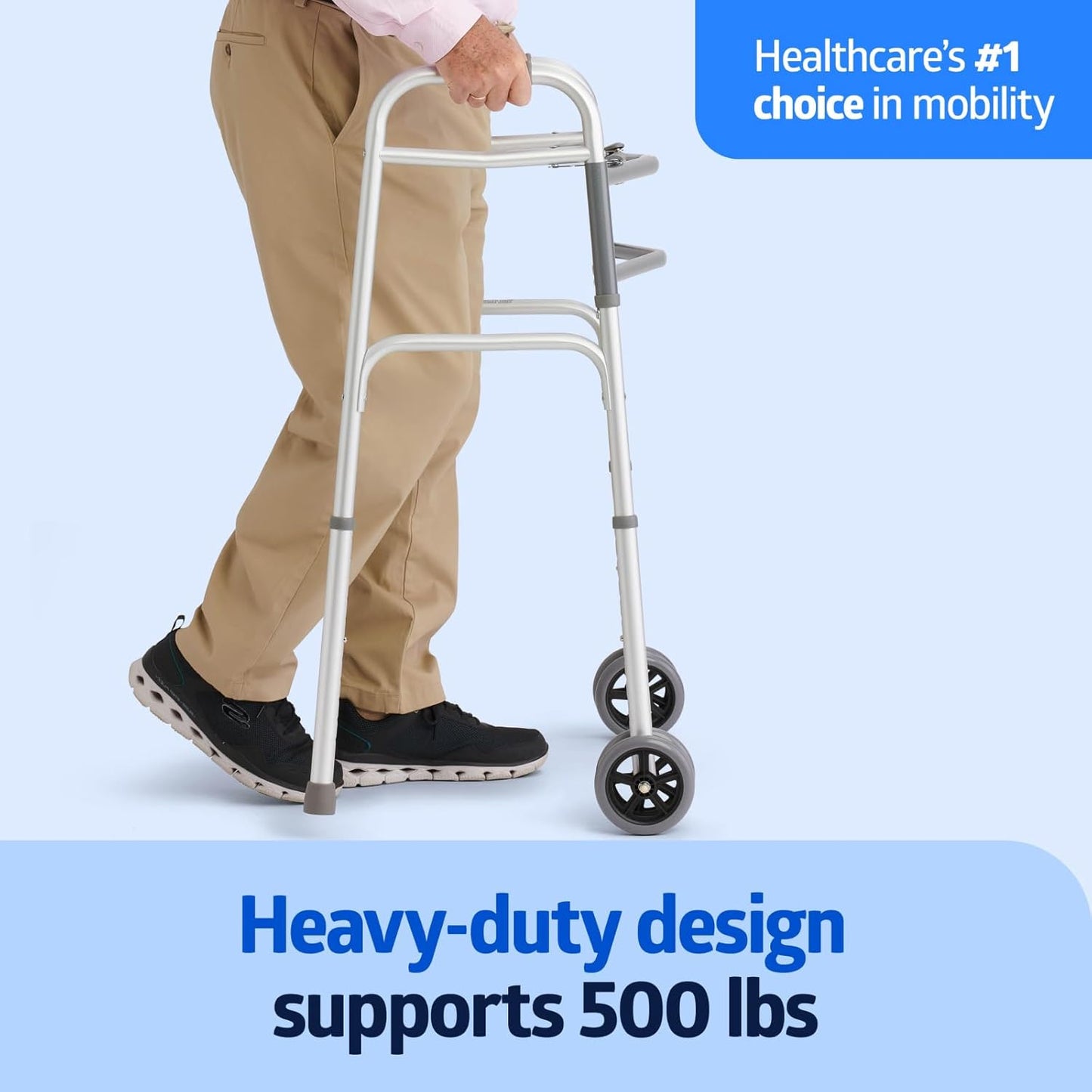 Medline Heavy-Duty Bariatric Folding Walker – Sturdy, Adjustable & Reliable Mobility Aid