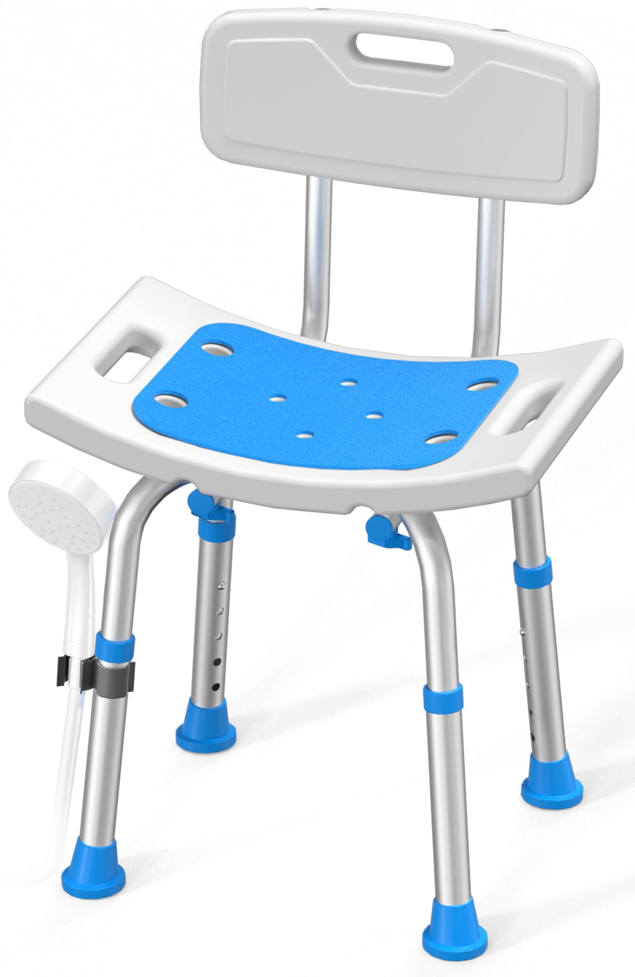 Shower Chair for Inside Shower with Removable Back, FSA/HSA Eligible 400 lbs Heavy Duty Bath Seat for Bathtub, Safety Bath Stool for Seniors and Disabled