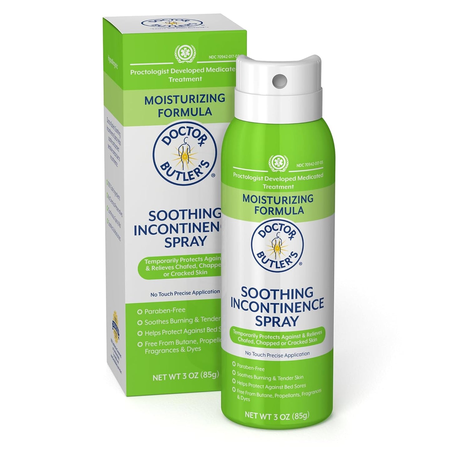 Doctor Butler’s Soothing Incontinence Spray – Gentle, Protective & Touch-Free Application