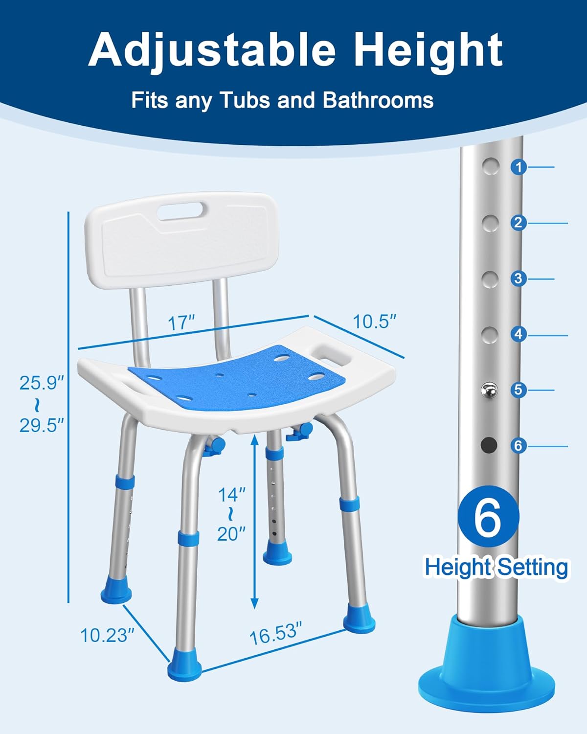 FSA/HSA Eligible Raised Toilet Seat with Handles 400 lbs and Shower Chair for Inside Shower with Removable Back 400 lbs
