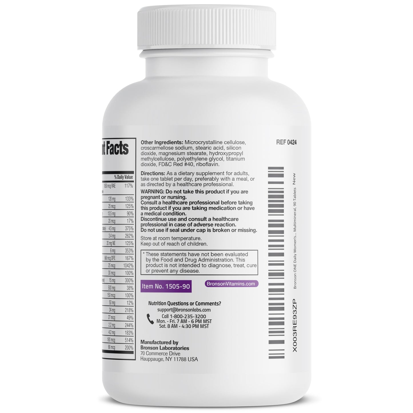 Bronson ONE Daily Women’s 50+ Complete Multivitamin Multimineral, 180 Tablets