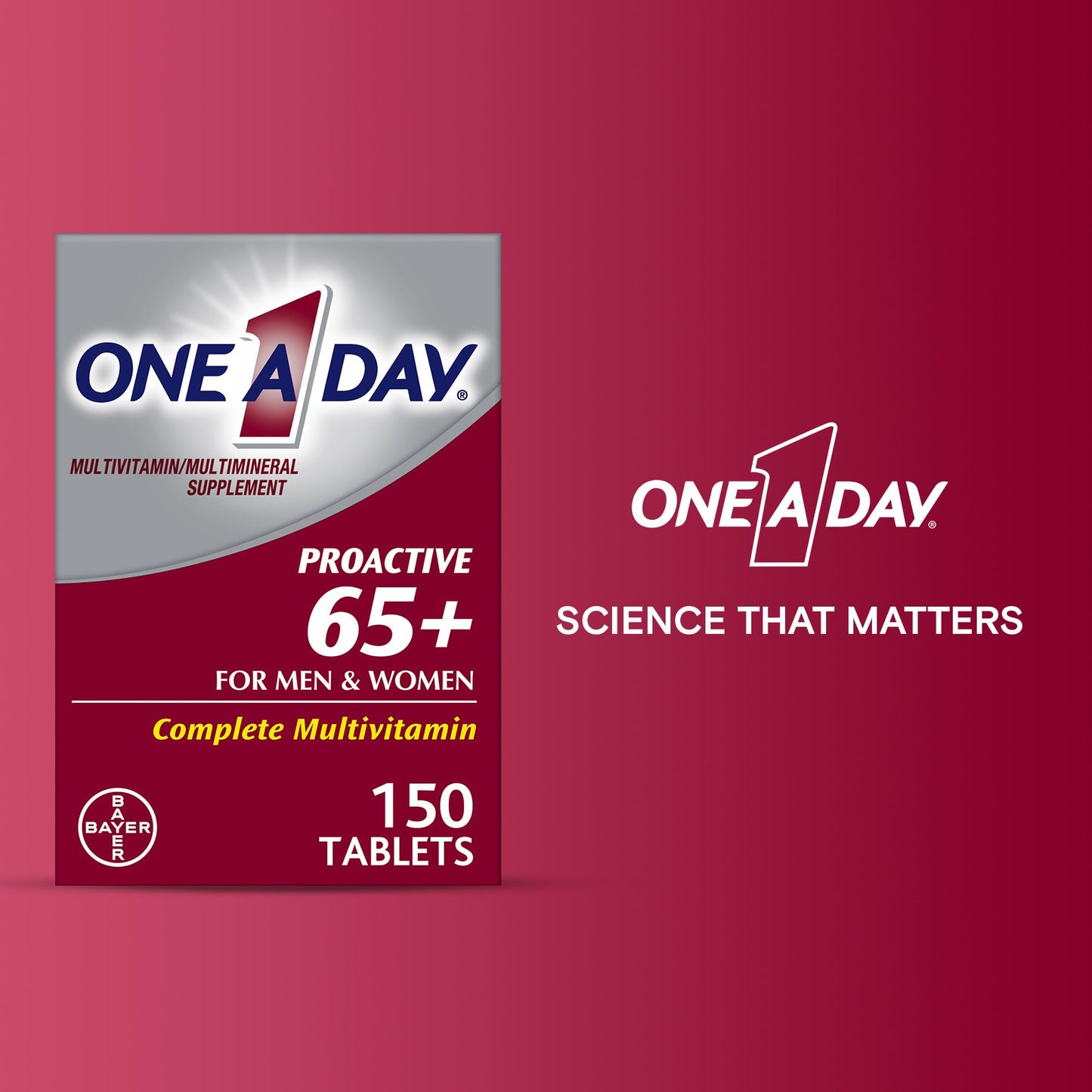 One A Day Proactive 65+ Multivitamin – Comprehensive Daily Nutrition for Adults 65+
