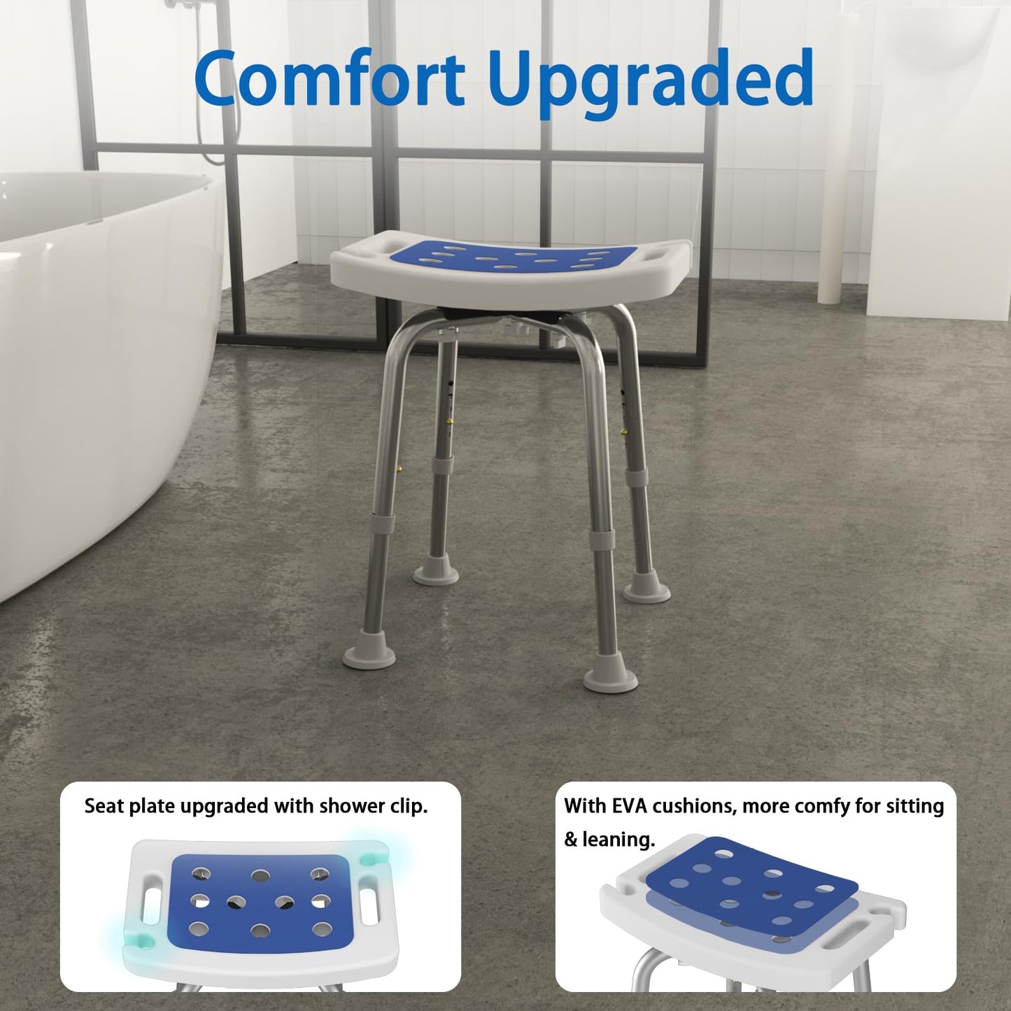 Swivel Shower Chair for Inside Shower, 360 Degree Rotating Seat, Small Shower Stool for Bathtub, Bath Chair for Elderly, Disabled, Adults (300lbs)
