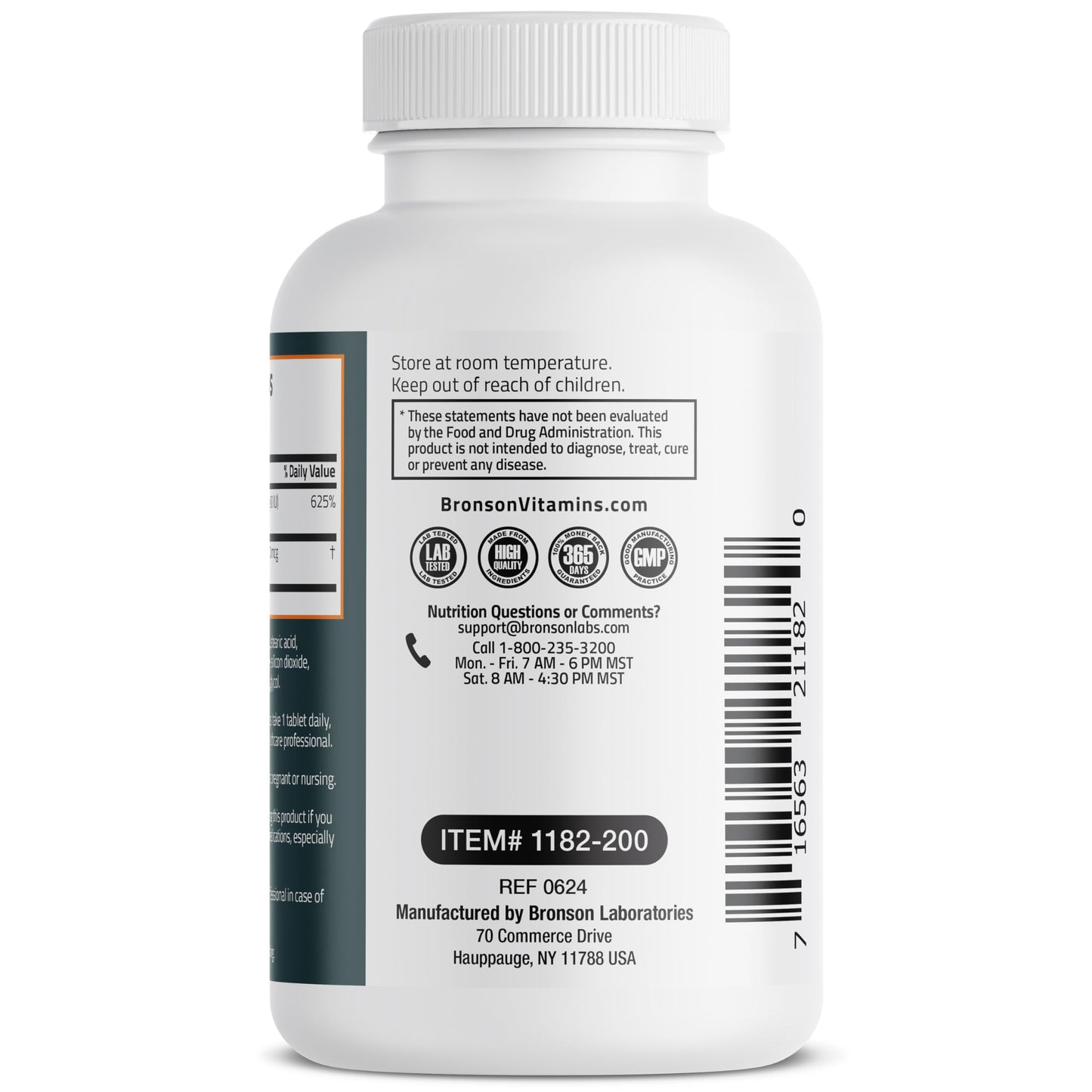 Bronson Vitamin K2 D3 (MK7) Supplement Non-GMO Formula Vitamin D3 5000IU (125 mcg) & 90 mcg K2 MK-7, Easy to Swallow D & K Complex, 120 Tablets