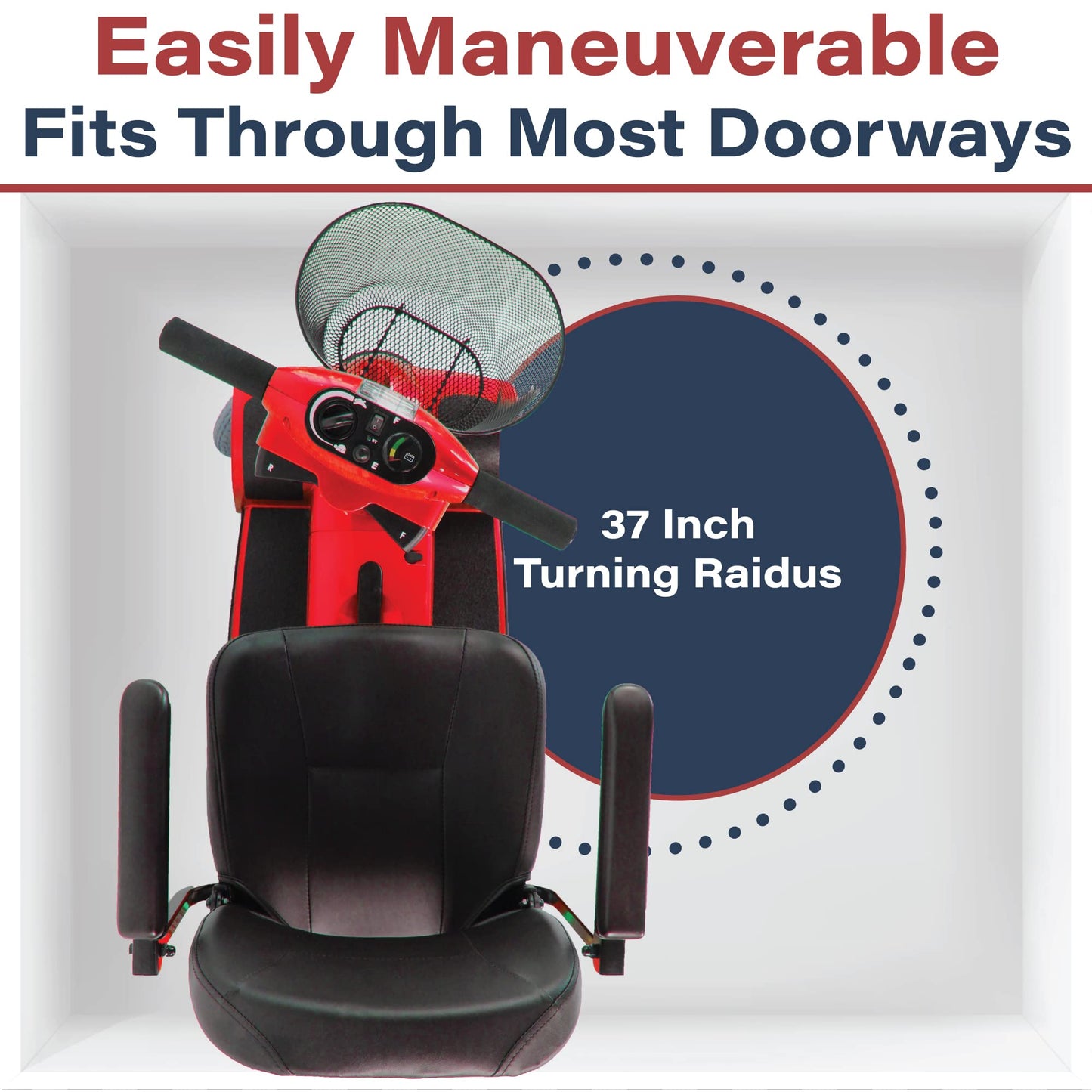 Zipr Traveler 4 Wheel Mobility Scooter - Upgraded Battery - Portable Folding Scooter - Adults, Seniors, Elderly - Charger and Metal Basket Included