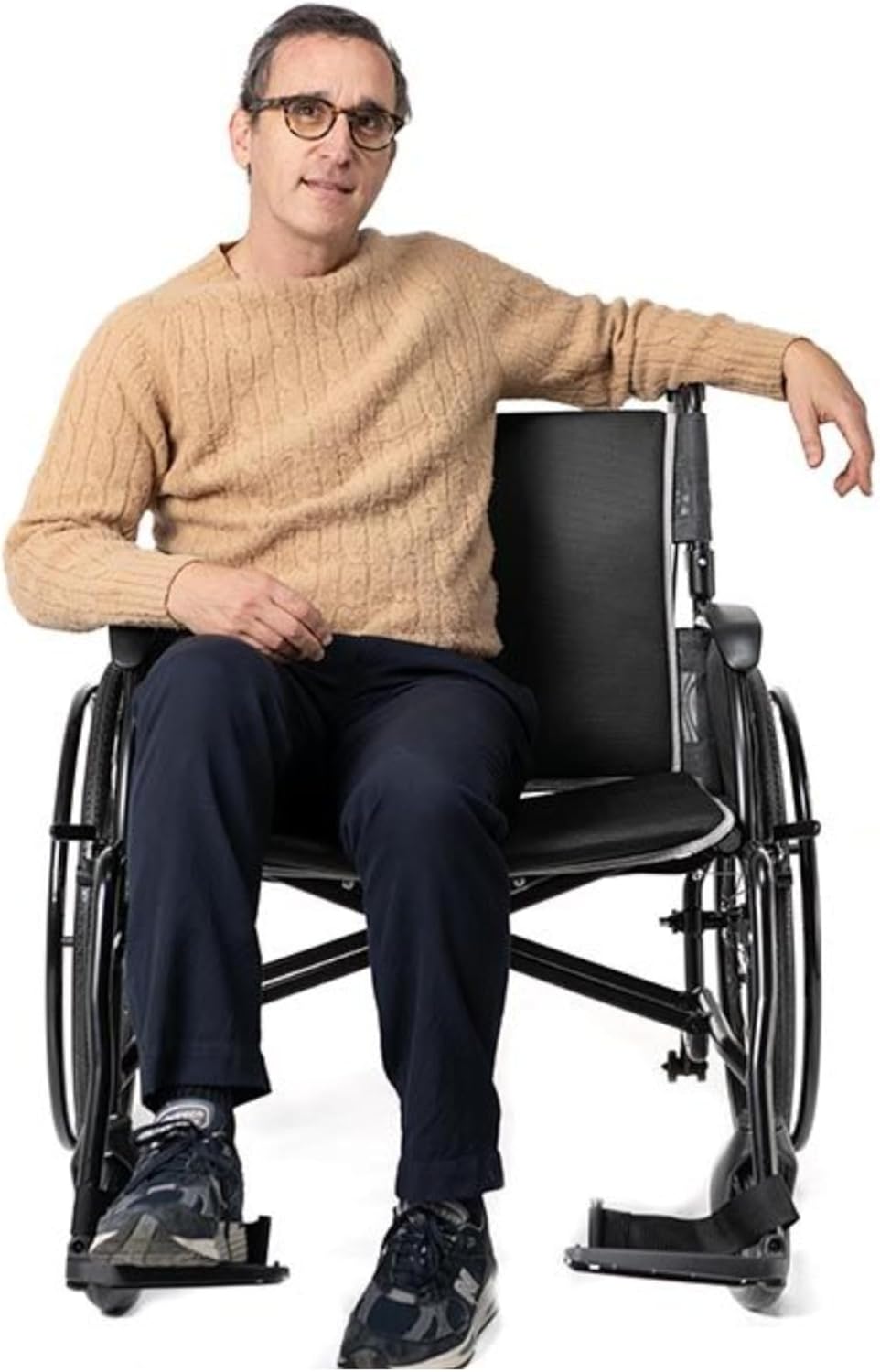 FeatherMobility - Black Lightweight HD Wheelchair 16 lbs - with Swingaway Legrests, Anti-tippers, and Quick Release Wheels - 450 lb Capacity