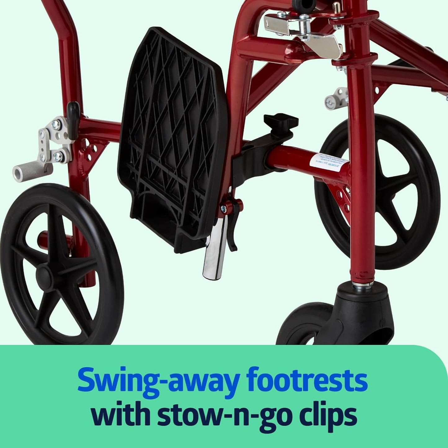 Medline Ultra Lightweight Transport Wheelchair for Adults – Foldable, Compact & Comfortable Mobility Solution