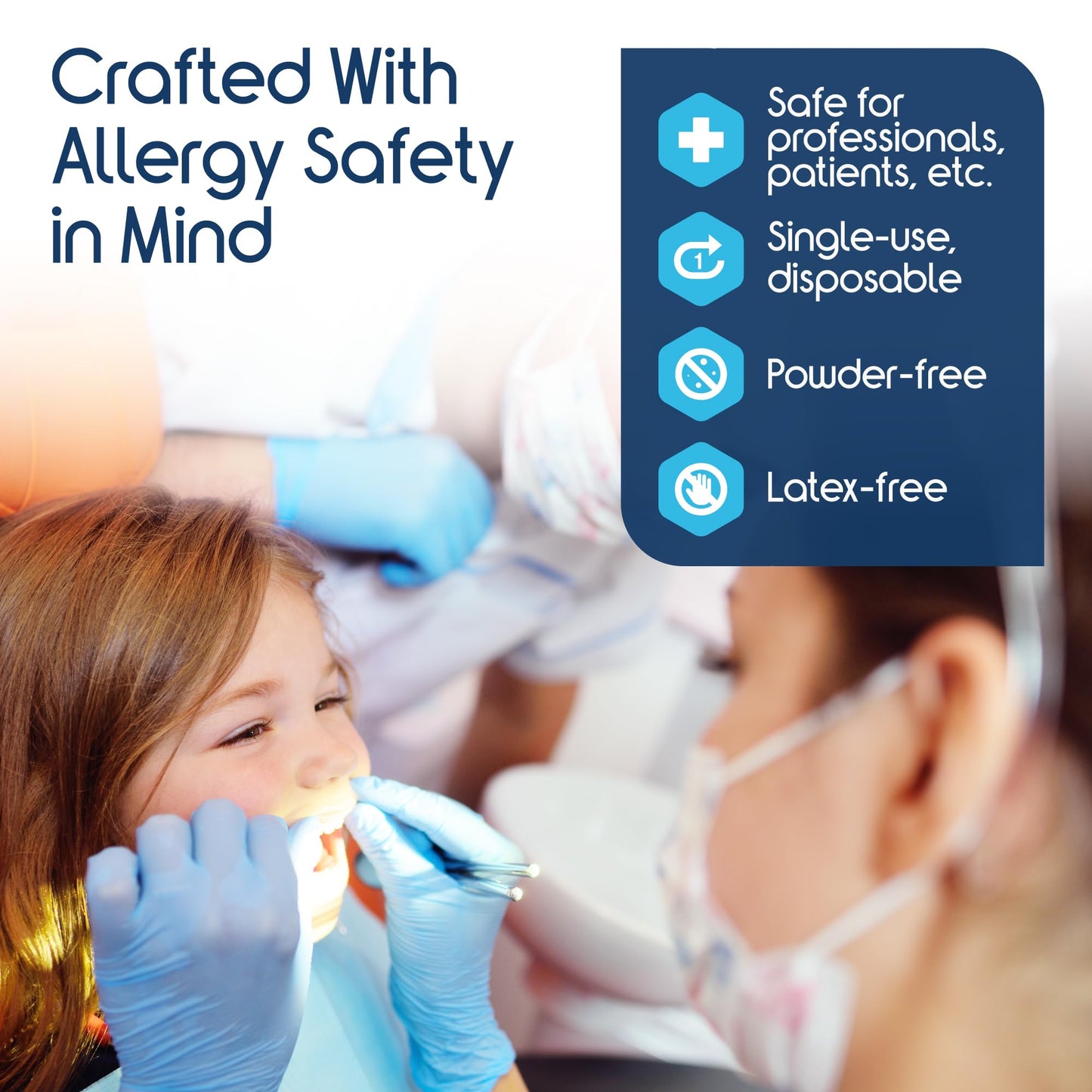 Inspire Nitrile-Vinyl Blend Exam Gloves - Disposable, Latex Free, Medical, Multipurpose for Cooking