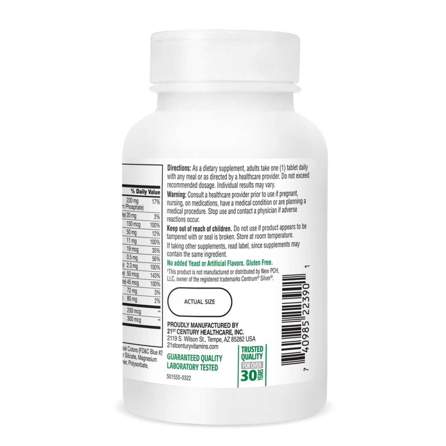 21st Century Sentry Senior Tablets, 265 Count – Comprehensive Multivitamin & Multimineral Support