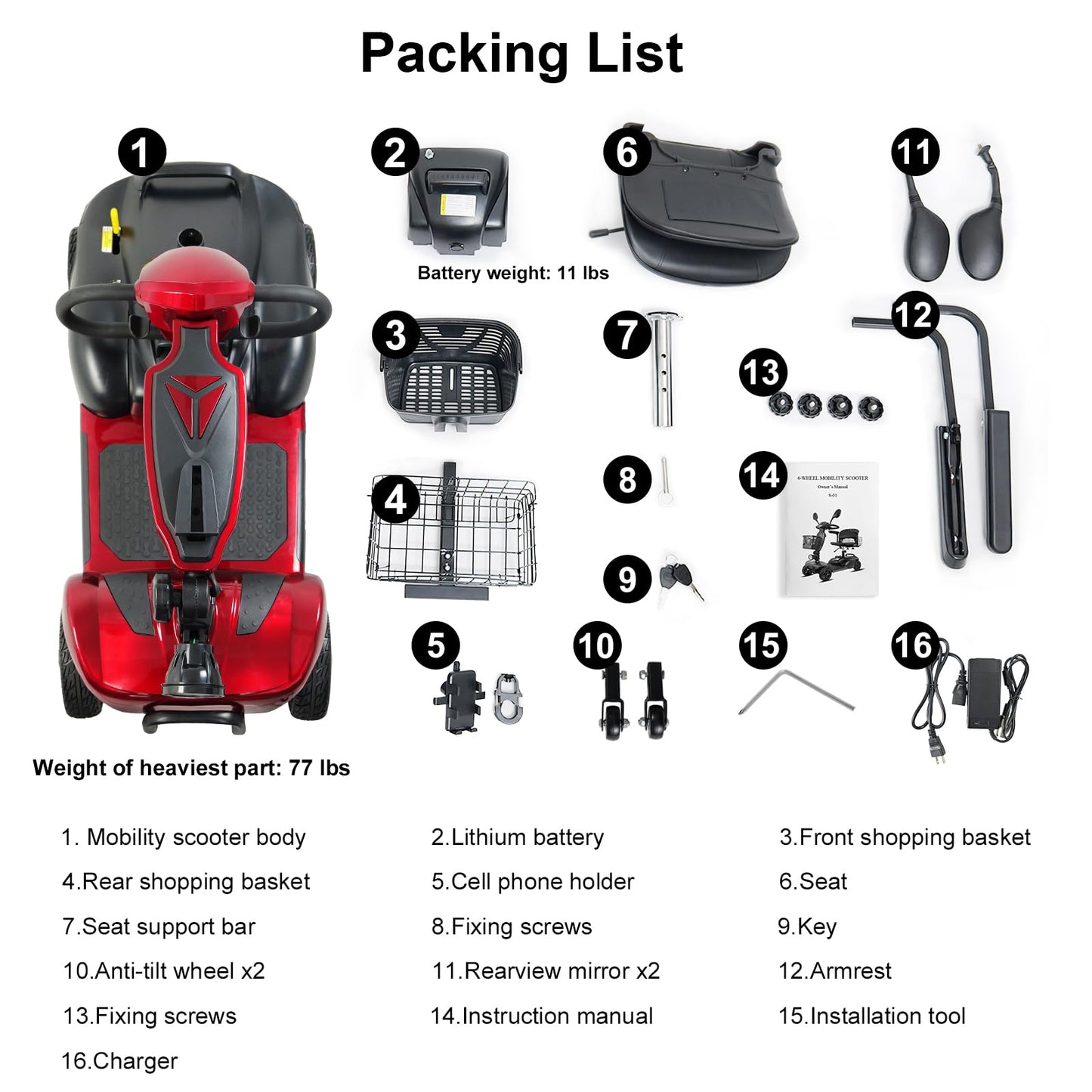 30 Miles Long Range 4-Wheel Electric Mobility Scooter – Powerful, Foldable & Reliable Travel Solution