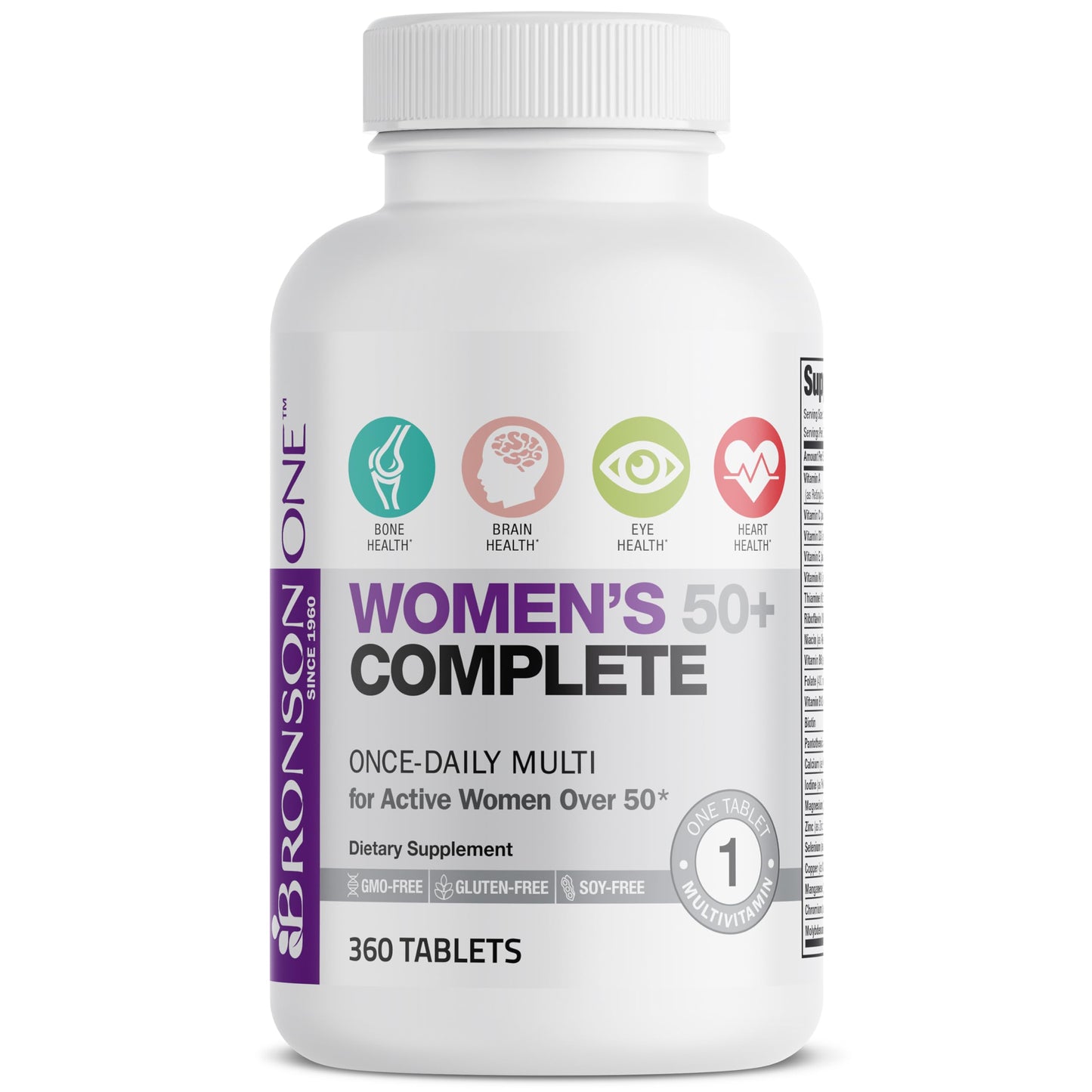 Bronson ONE Daily Women’s 50+ Complete Multivitamin Multimineral, 180 Tablets